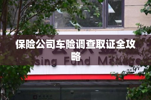 连城保险公司车险调查取证全攻略